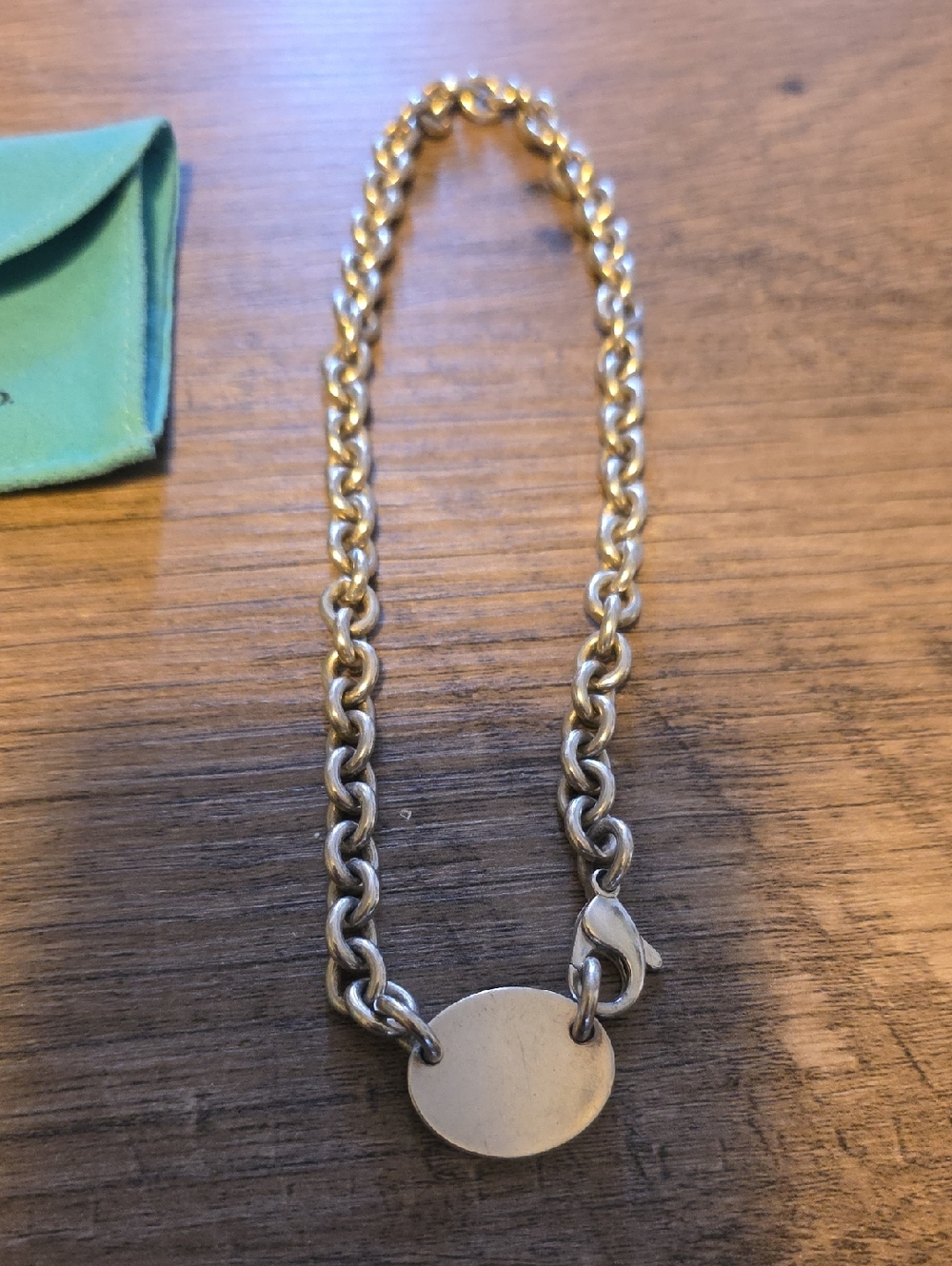 Tiffany & Co. Silver Link Choker with Oval Tag - Picture 3 of 4